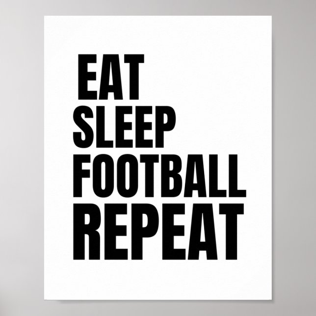 Poster mangez le football de sommeil (Devant)
