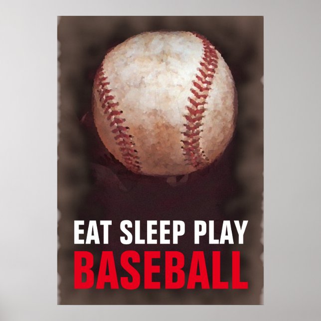 Poster Mangez le sommeil Jouer au baseball (Devant)