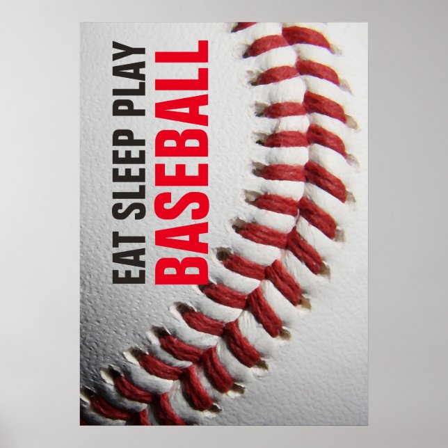 Poster Mangez Le Sommeil Jouer Gros Plan Baseball (Devant)