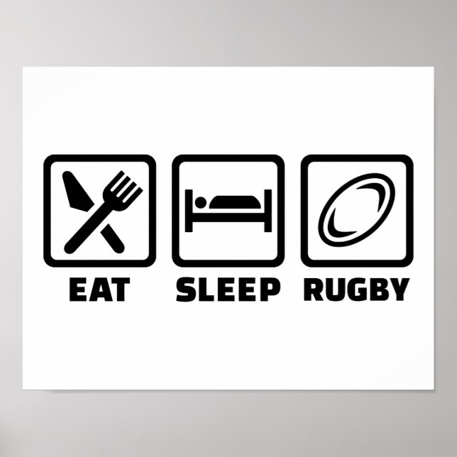Poster Mangez le sommeil Rugby (Devant)
