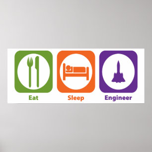 Poster Mangez l'ingénieur de sommeil