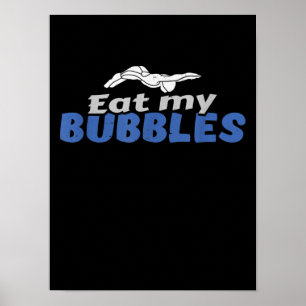 Poster Mangez mes bulles nager Cadeau design nage