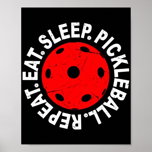 Poster Mangez Pickleball de sommeil Répéter comme Pickleb (Devant)