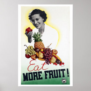 Poster Mangez plus de fruits ~ Voyage en Australie Vintag