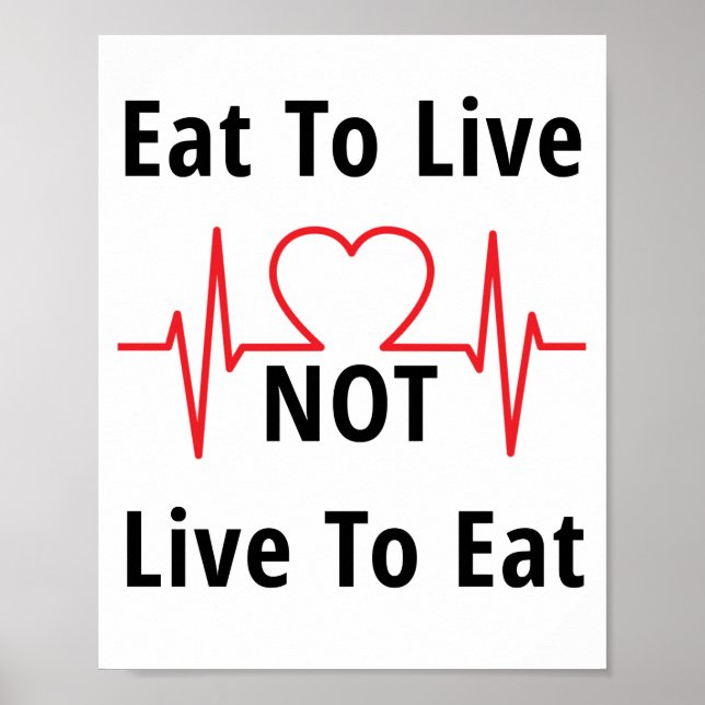 Poster Mangez pour vivre, pas pour vivre pour manger (Devant)
