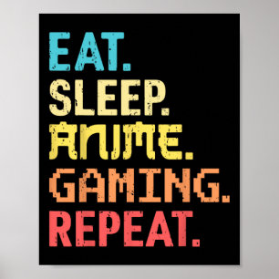 Poster Mangez Sleep Anime Jeu Répéter Funny Gamer Anime V