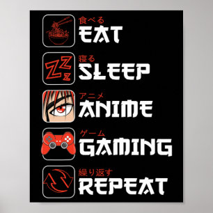 Poster Mangez Sleep Anime Jeu Répétez Chemise Ado Garçons