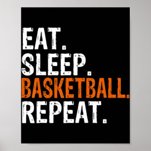 Poster Mangez Sleep Basketball Répéter Cadeau