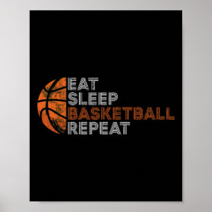 Poster Mangez Sleep Basketball Répéter Pour Hommes Femmes
