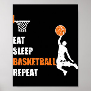 Poster Mangez Sleep Basketball Répétez Basketball Boys et