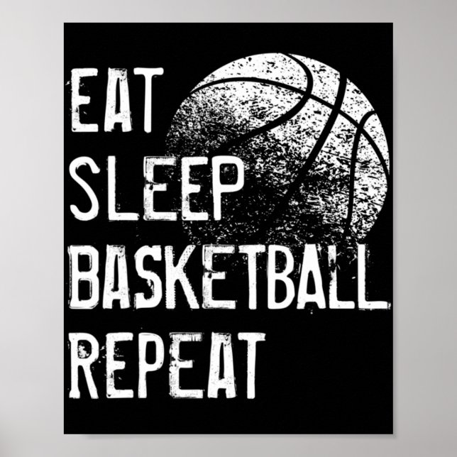 Poster Mangez Sleep Basketball Répétition pour Hommes Fem (Devant)