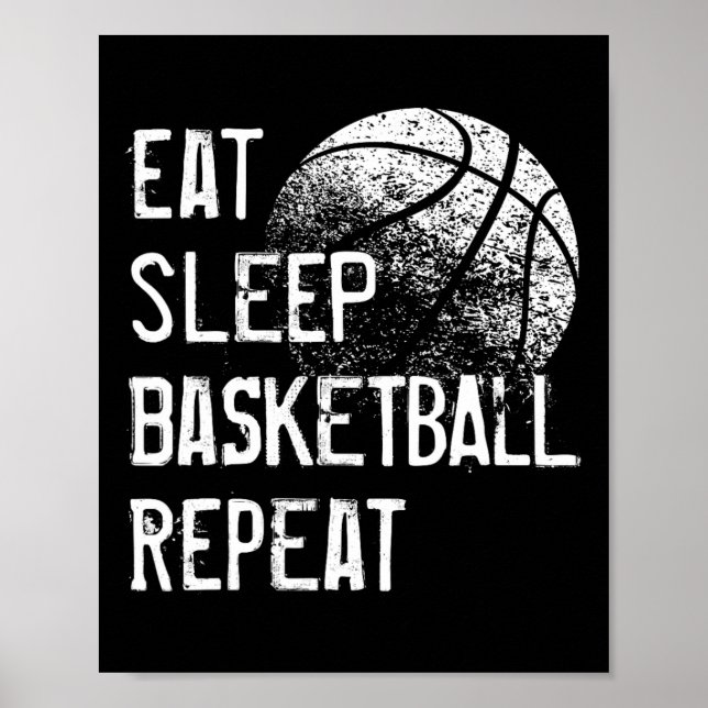 Poster Mangez Sleep Basketball Répétition pour Hommes Fem (Devant)