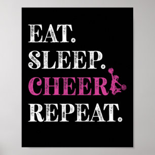 Poster Mangez Sleep Cheer Répéter Cheerled Pom-pom girl