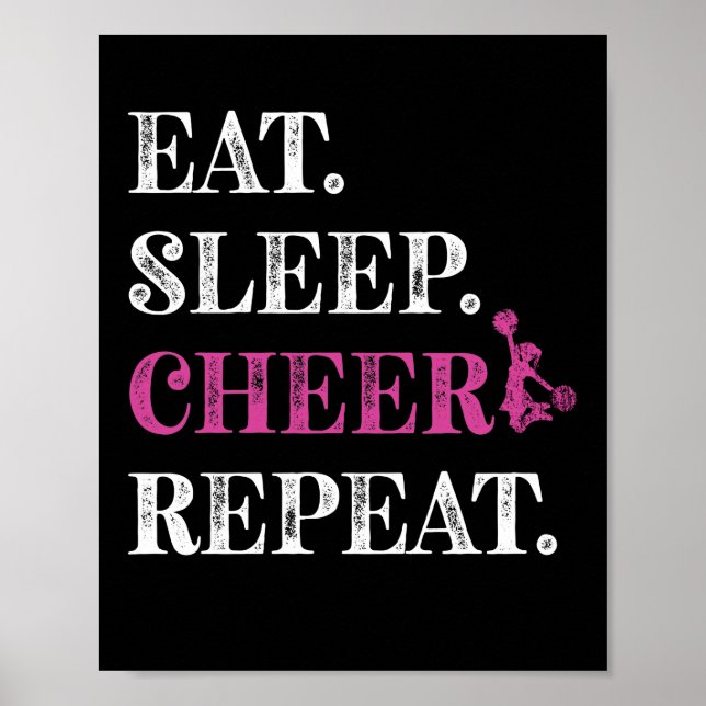 Poster Mangez Sleep Cheer Répéter Cheerled Pom-pom girl (Devant)