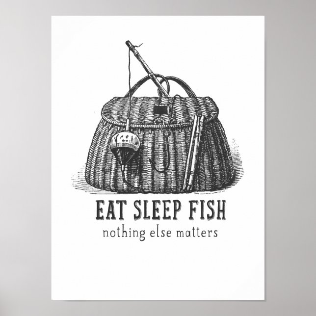 Poster Mangez Sleep Fish Vintage Tackbox (Devant)
