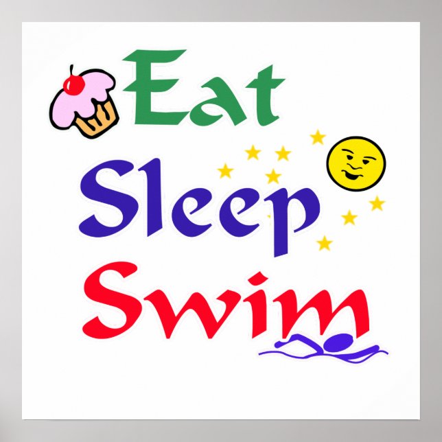 Poster Mangez Sleep Swim (Devant)