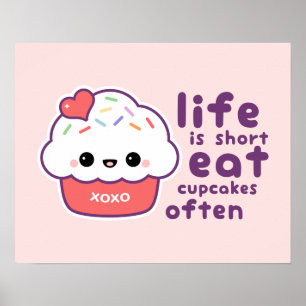 Poster Mangez Souvent Des Cupcakes