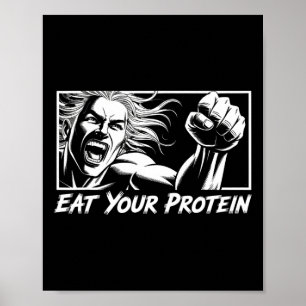 Poster Mangez Vos Protéines Anime Gym Manga Musculation F