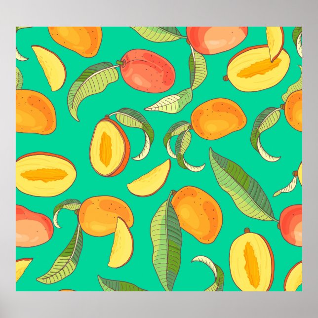 Poster Mango Medley : Motif de fruits tropicaux (Devant)