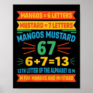 Poster Mango Moutarde 67 Tee Drôle Alphabet Code M Mème F