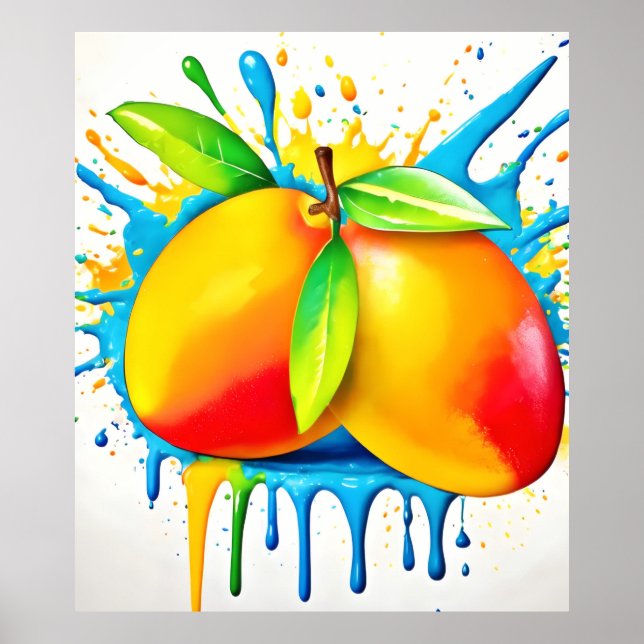 Poster Mango Splash de couleur (Devant)