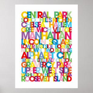 Poster Manhattan Boroughs Aveugle De Bus
