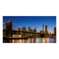 Manhattan et Brooklyn Bridge à Dusk