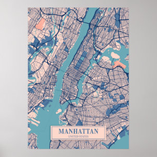 Poster Manhattan - États-Unis Breezy City Carte