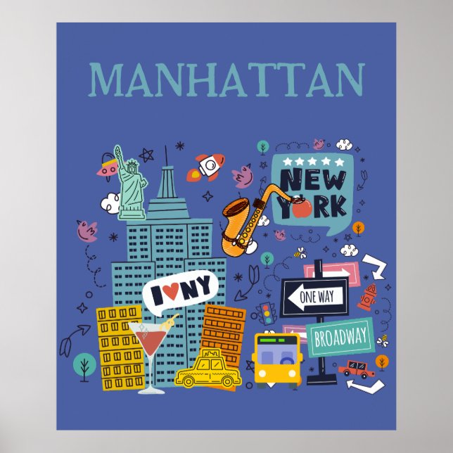 Poster Manhattan, New York (Devant)