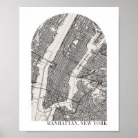Manhattan New York Boho Minimal Arch Street Carte