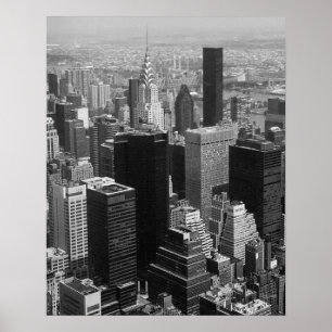 Poster Manhattan New York City avec la construction de