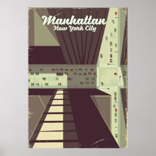 Poster Manhattan New York City Travel poster.