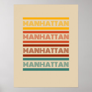 Poster Manhattan New York, Design rétro