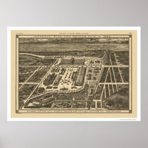 Poster Manhattan New York Worlds Fair Map 1883