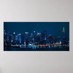 Poster Manhattan Night Panorama