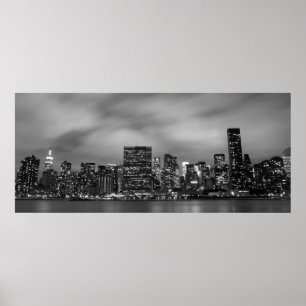 Poster Manhattan Skyline la nuit