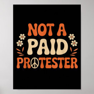 Poster Manifestant pacifique non rémunéré Symbole de paix