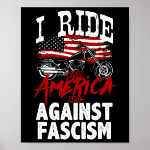 Poster Manifestation de motards anti-Trump résistant cont