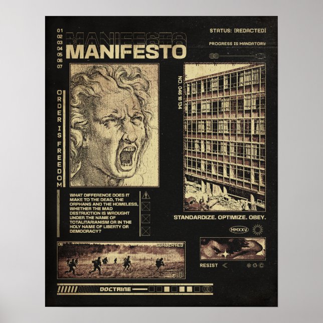Poster Manifeste - Conception Brutaliste (Devant)