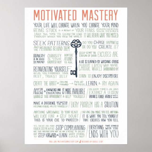 Poster Manifeste de la maîtrise motivée (18x24 pouces) (Devant)