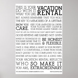 Poster Manifeste du propriétaire de location de vacances