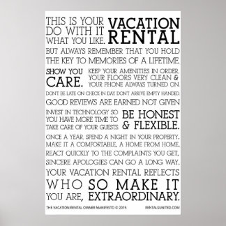 Poster Manifeste du propriétaire de location de vacances