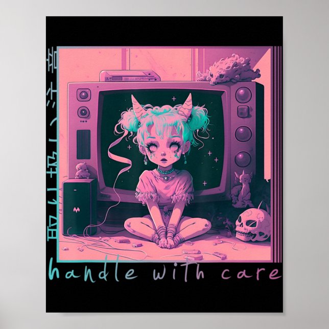 Poster Manipuler avec soin Pastel Goth Kawaii Anime Menhe (Devant)
