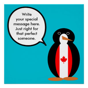 Poster Manitoba en parlant Mme Pingouin Personnalisé