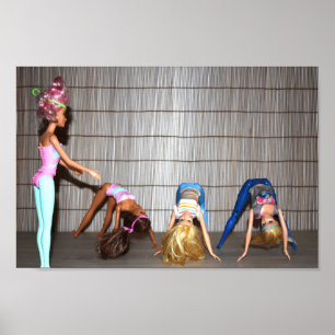 Poster Mannequins faisant de l'exercice.