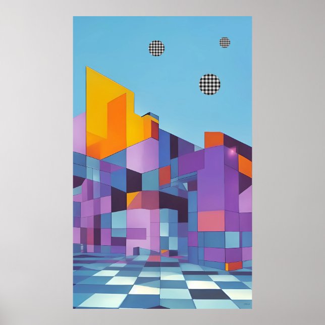 Poster Manoir Moderne Côtier (Version A) - Ken Gage Art (Devant)