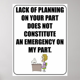 Poster Manque de planification sur votre avis de partie