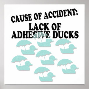Poster Manque d'Humour de canards adhésifs