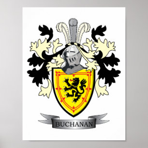 Poster Manteau de crête de famille de Buchanan des bras