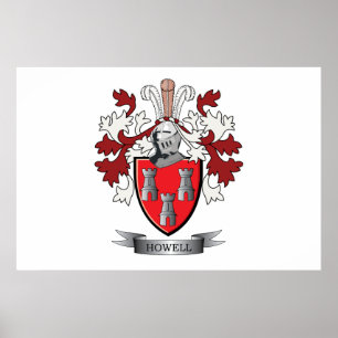 Poster Manteau de crête de famille de Howell des bras